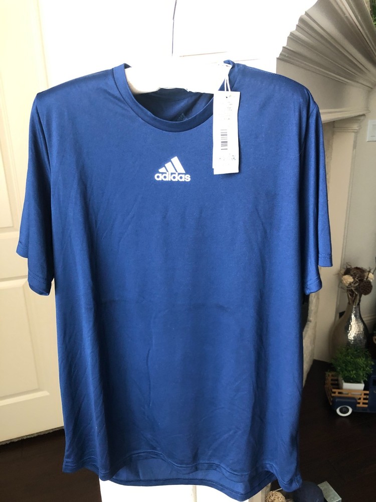 NWT Men's Adidas Navy Blue Short Sleeve Shirt - Size Large - $30 New