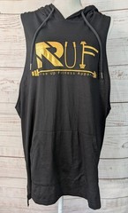 Rise Up Fitness Apparel Black Gold Sleeveless Hoodie Gym Tank Muscle Shirt 3XL