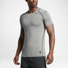 Nike Pro Cool Fitted Dri-Fit Training Shirt Gray Back Mesh Mens Size Large Large