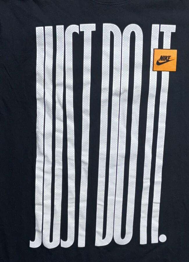 Nike Tee Just Do It T Shirt Graphic Black Yellow Men’s LG gallery