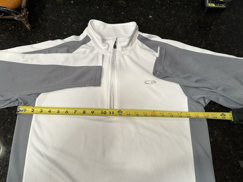 Vintage Champion Duo Dry Men's 1/4 Zip Colorblock Athletic Shirt White & Gray L gallery