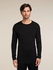 icebreaker Men’s Merino 260 Tech Long Sleeve Crewe Thermal Top Small Black