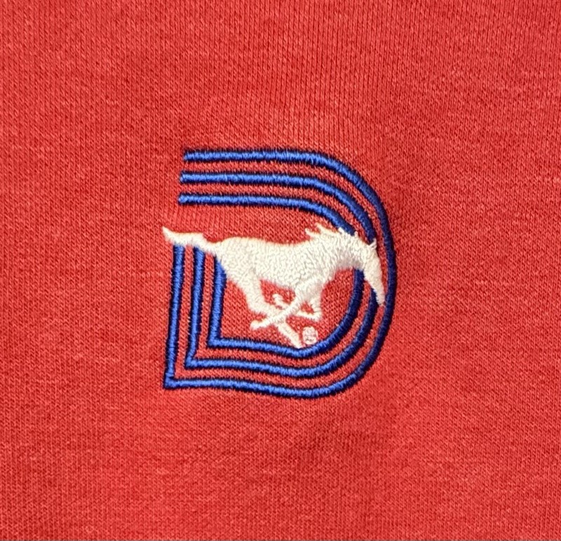 johnnie-O Red 1/4 Zip Mock Neck Pullover XX-Large SMU Mustangs Logo gallery