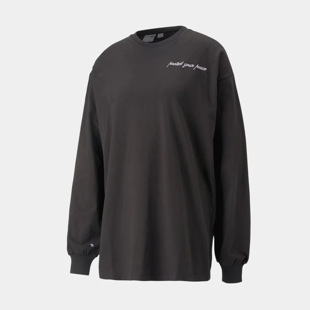 $50 NWT PUMA LAUREN LONDON PROTECT YOUR PEACE BLACK LONG SLEEVE SIZE SMALL