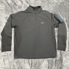 The North Face Softshell Pullover Mens XL Gray 1/4 Zip Fleece Lined Hiking