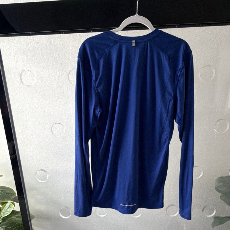 Nike Dri-FIT Men’s Crew Neck Long Sleeve Polyester Pullover T-Shirt Blue M gallery