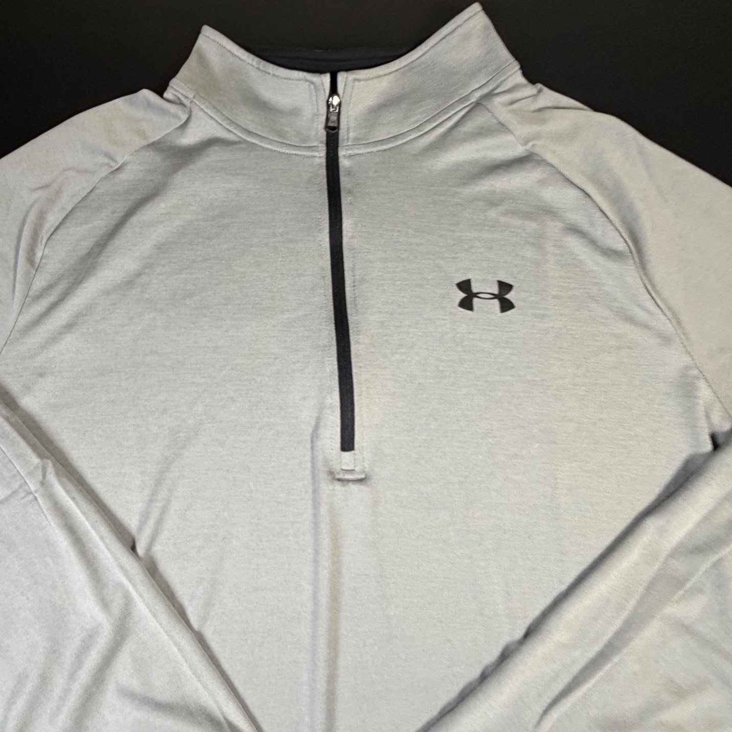 Under Armour Mens 2XL HeatGear 1/4 Zip Pullover Gray Long Sleeve Training K3 gallery