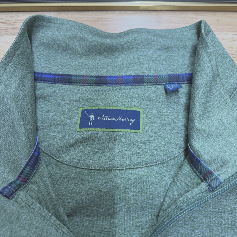 William Murray Golf Pullover Men's XL Green Heather 1/4 Zip Long Sleeve Flawless gallery
