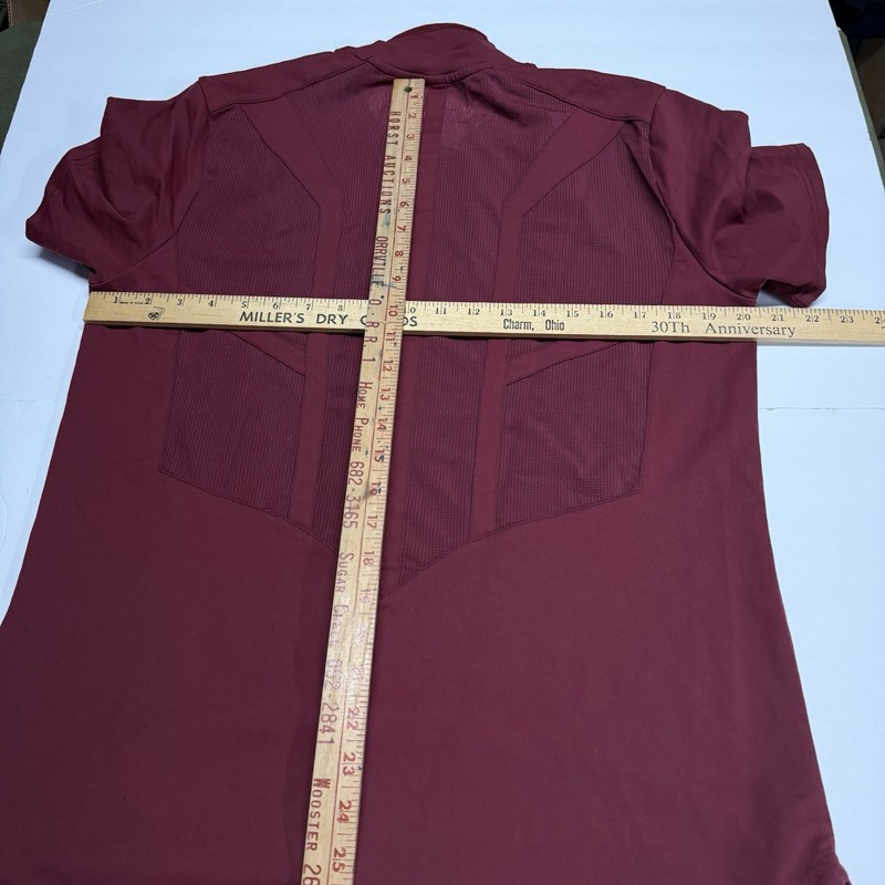 SQUAT WOLF Workout Shirt Mens Large Maroon Tee Moisture Wicking Gym Training gallery