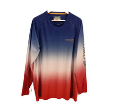 Hook & Tackle UPF+50 Long Sleeve Jersey Men’s L Red White Blue Fish Outdoor