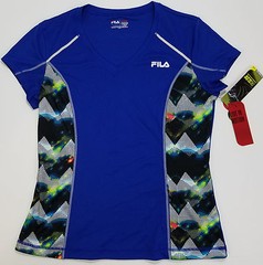 Fila Sport Mens Shirt 400 Surf Athletic Glow in Dark Blue Size Large