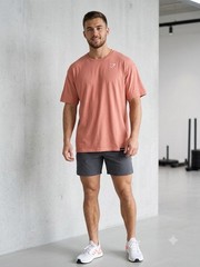 Gymshark Shirt Mens L Large Oversized Drop Shoulder Graphic Tee Pink Workout Fit