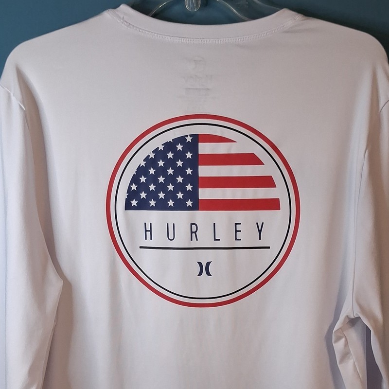 Hurley Men's White Long Sleeve Lightweight Graphic T-Shirt Size M gallery