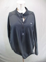 NIKE FIT DRY Size XL Mens BLK 1/2 Zip High Neck Stretch Athletic Pullover 028