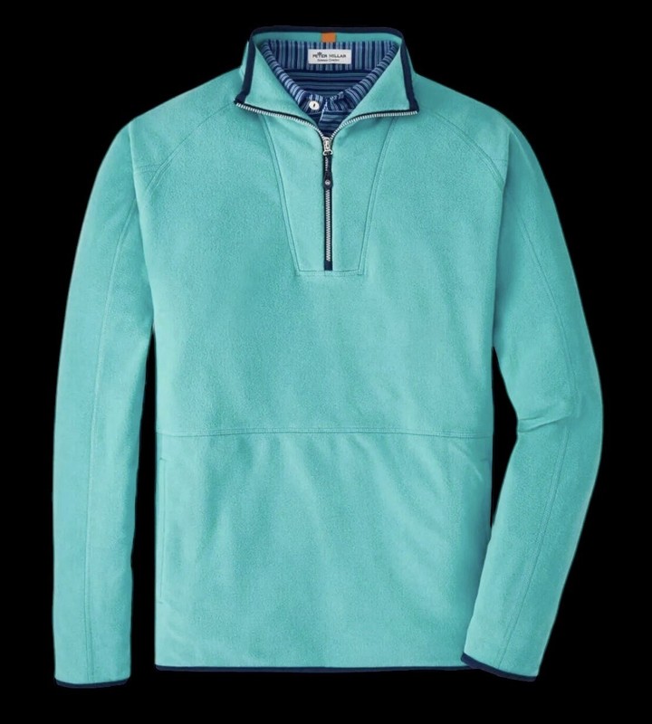 Peter Millar Crown Sport Micro Fleece Half Zip Pullover Sweater Green Large $185 gallery