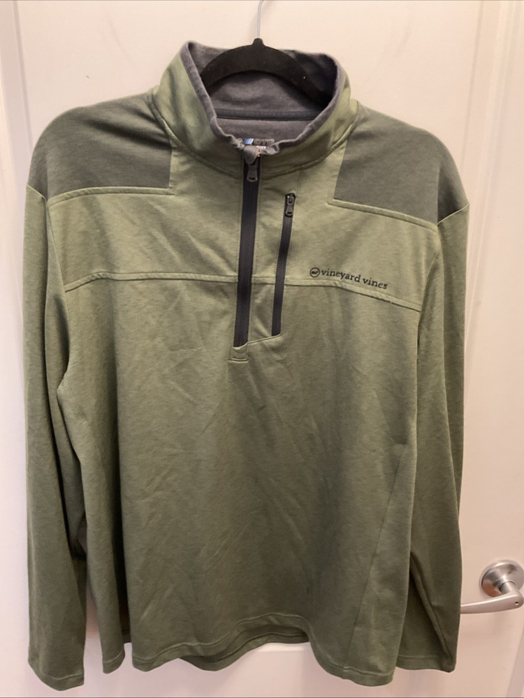 Vineyard Vines OTG On-The-Go Shep Shirt Mens 1/4 Zip Green Size L