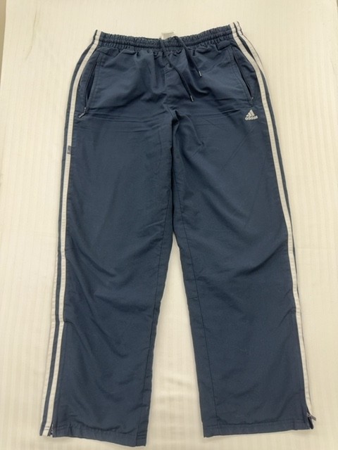 Adidas Track Pants Mens Navy Blue Three Stripe Size M