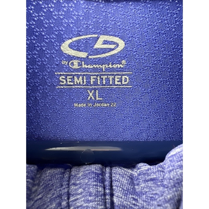 Champion Semi Fitted Running Shirt Long Sleeve Dri Fit Sz XL Purple Thumb Holes gallery