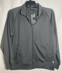 Mens Solaris Active Iconic Tracksuit Jacket Large Gray Lightweight Reflect Trim