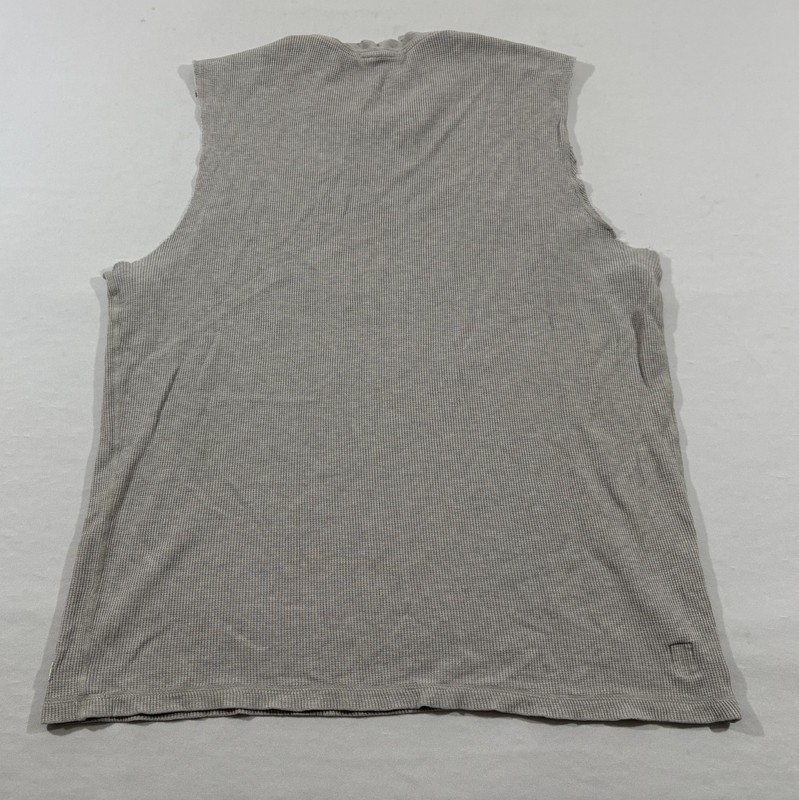 Vuori Shirt Mens Gray Waffle Knit Thermal Stretch Cotton Tank Top Cut Off Sz XL gallery