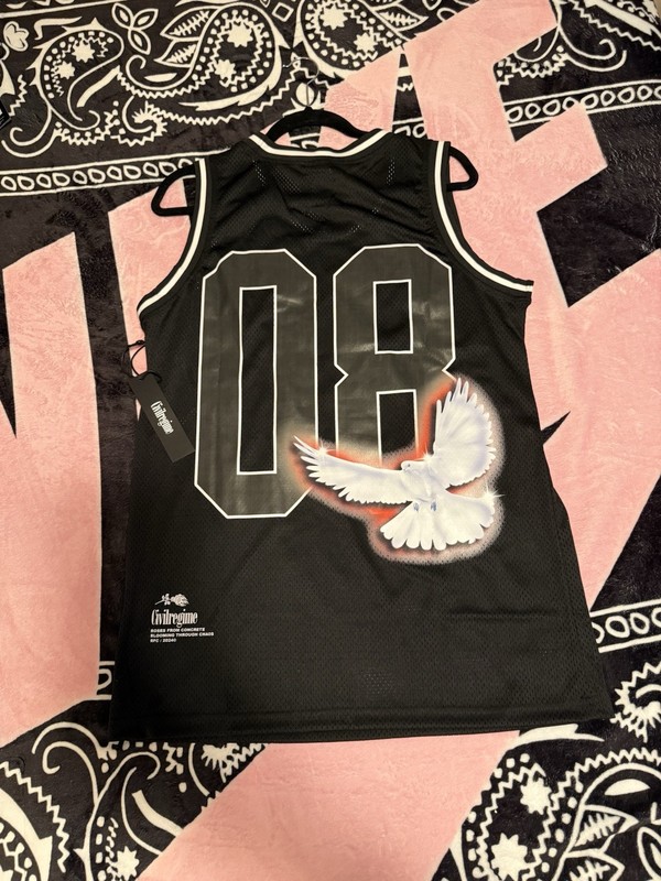 Civil Regime Above All Jersey Tank Dove Black Men's Medium New With Tags gallery