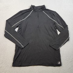 Body Glove Pullover Mens Large Black Long Sleeve Half Zip Athletic Shirt Logo