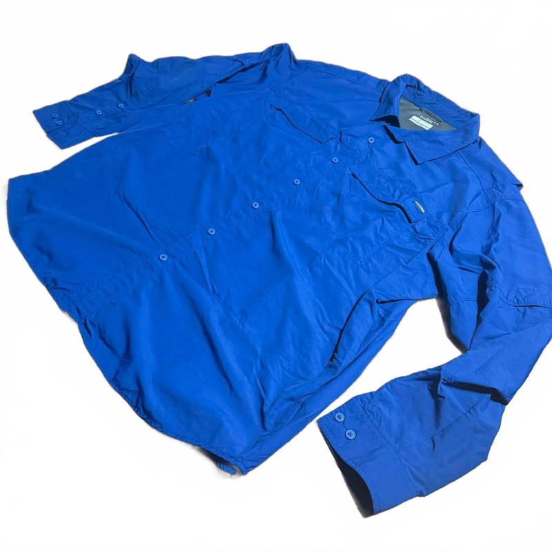 Columbia Silver Ridge Shirt Mens XXL Long Sleeve Omni Shade Vented Fishing Blue gallery