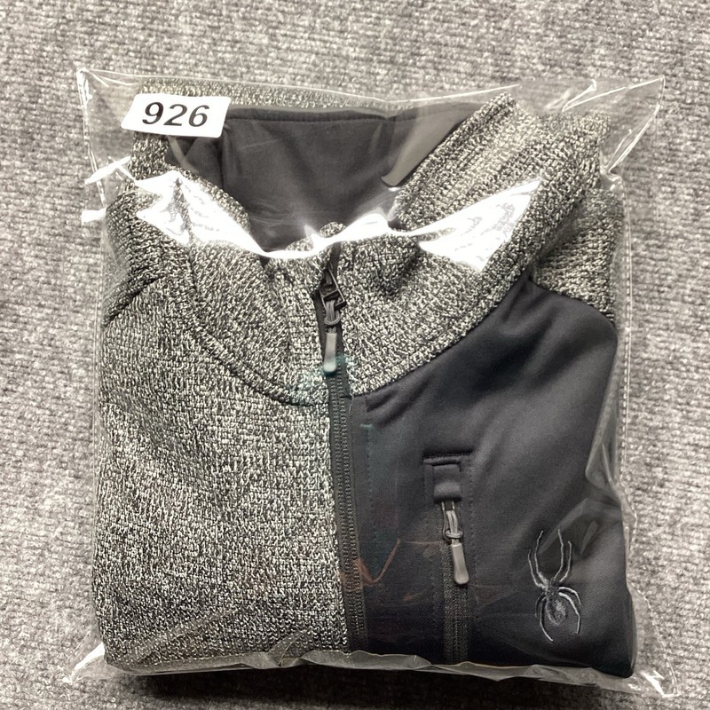 Spyder Mens XL Outbound 1/2 Zip Pullover Midweight Waffle Knit Fleece Gray gallery