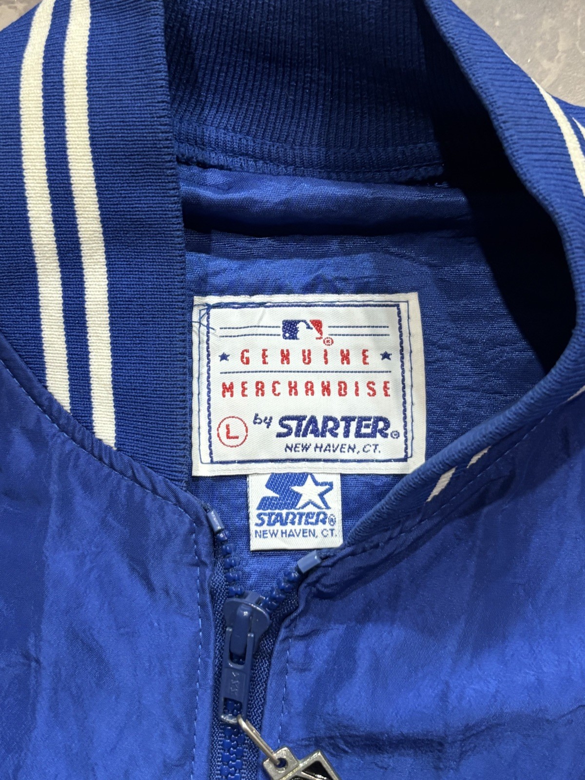 Vintage Philadelphia Phillies Starter Diamond Nylon Jacket Men Sz L Staff Issued gallery
