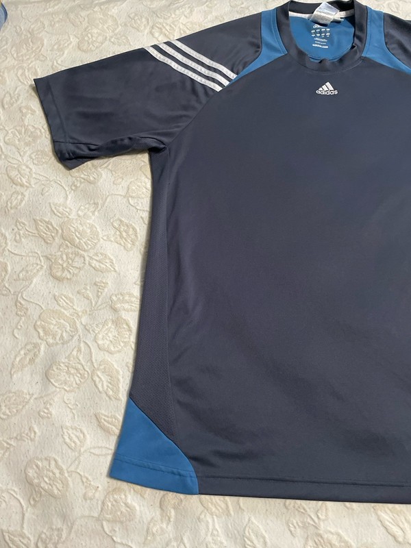 Adidas Shirt Mens Large ClimaCool Athletic Soccer Three Stripe Top 0112 gallery
