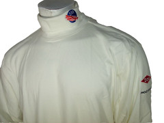 NEW L.L Bean XL Off-White Cotton Turtle Neck LS Shirt USA LUGE Dow Logos