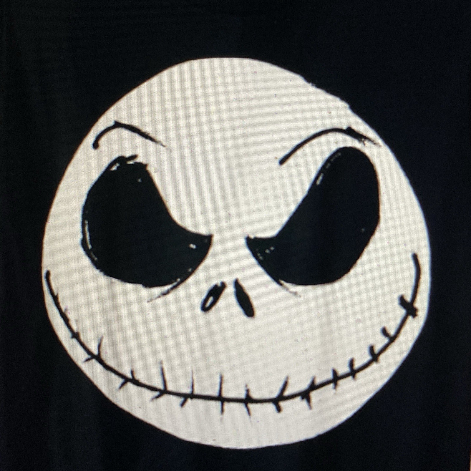 Tim Burtons Nightmare Before Christmas Jack Skellington Black Tee Womens LARGE gallery