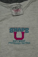 VTG Oneita Shirt Mens Large Gray USA Made Tank Top Graphic Gym Shape U Men