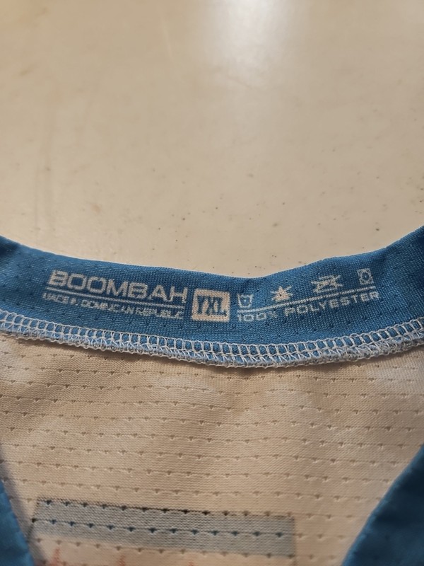 Boombah Storm Jersey De Leon 22 White/Blue YXL 100% Polyester (A1212) gallery