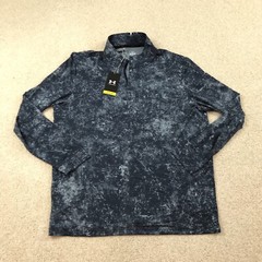 Under Armour 1/4 Zip Golf Pullover Printed Abstract Mens XL New Blue