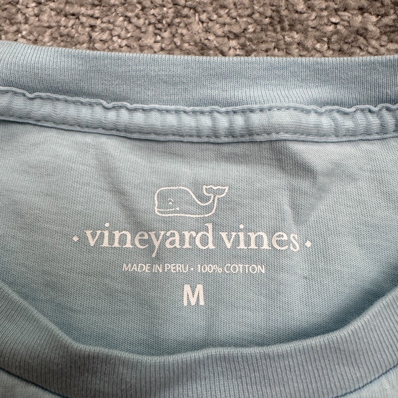 Vineyard Vines Whale Graphic Long Sleeve T-Shirt Mens Medium Blue Pocket Tee gallery