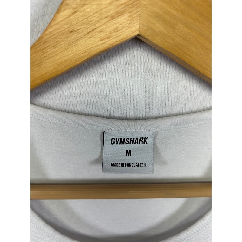 Athletic Gymshark Mens Size M White Cotton Blend Logo Performance Tank Top gallery
