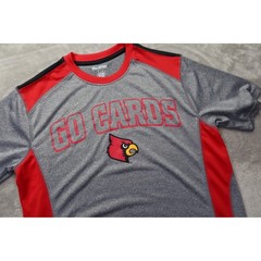 Pro Edge Go Cards Louisville Cardinals T-Shirt Men’s Medium Gray Red Athletic