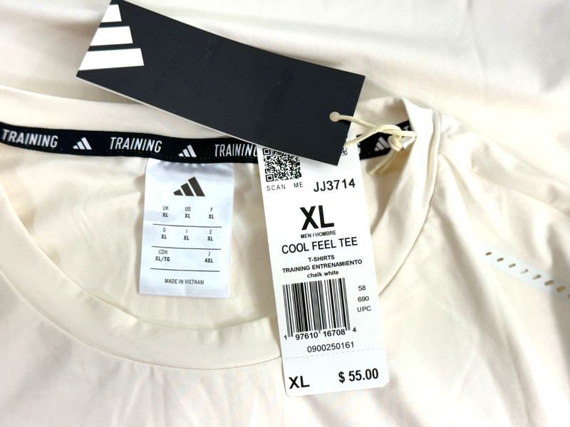 Adidas Cool Intensity Training Tee Chalk White Men`s Size XL JJ3714 gallery
