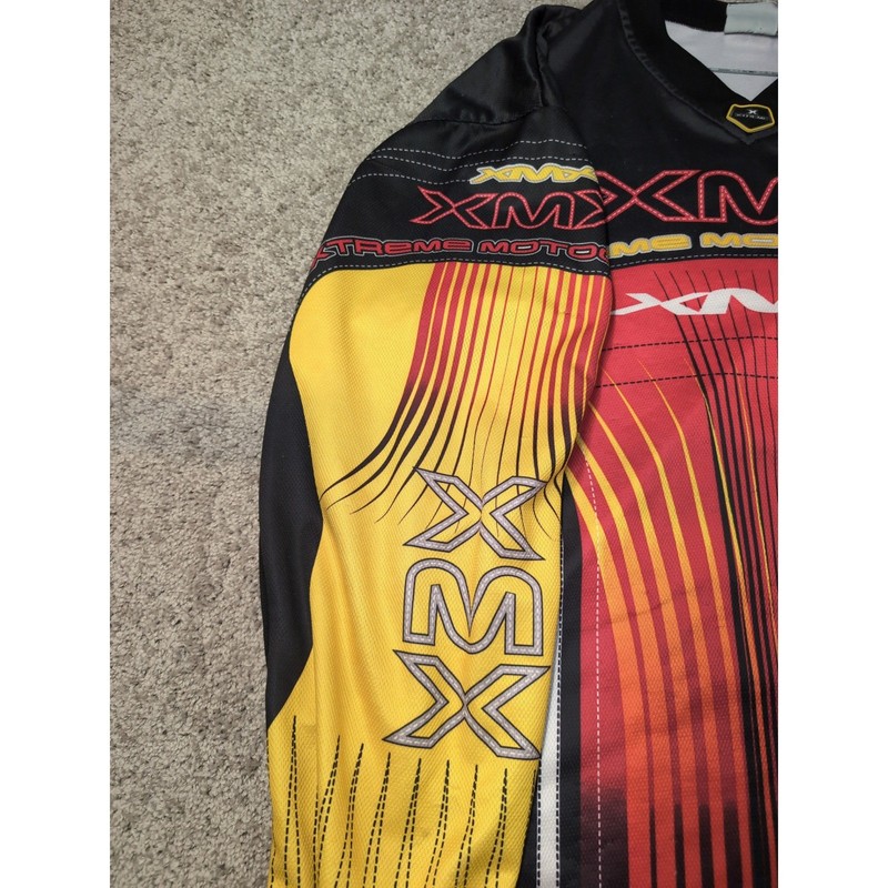 XMX Motocross Jersey Long Sleeve Athletic Works Mens Red Yellow Black L gallery