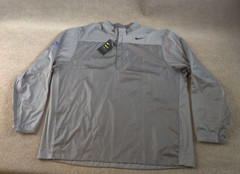 Nike Shield Half Zip Golf Windbreaker Jacket Men 2XL 2 Tone Gray *Business Logo*