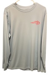 Reel Life Mens Size Size Large. American Flag Long Sleeve Tech Shirt UPF.