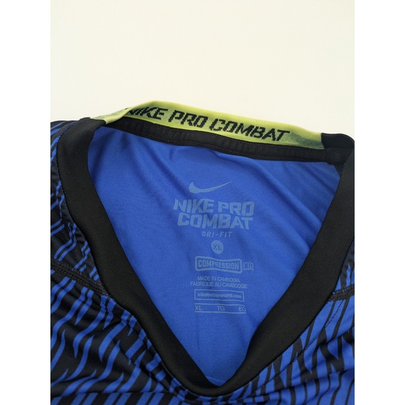 The Nike Pro Combat Compression Shirt XL Black Blue Dri-FIT Skull Graphic gallery