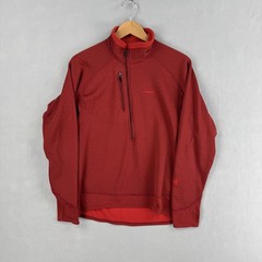 Patagonia R1 Pullover Mens Large Red 1/4 Zip Grid Fleece Baselayer Hiking USA