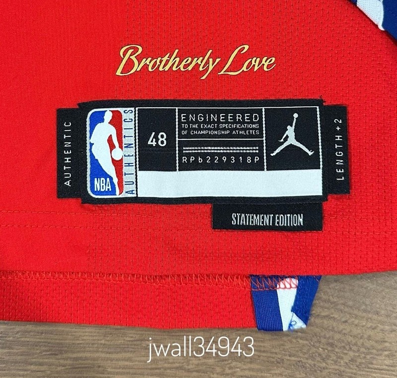Authentic Joel Embiid Philadelphia 76ers Jersey Jordan Brand Statement Edition gallery
