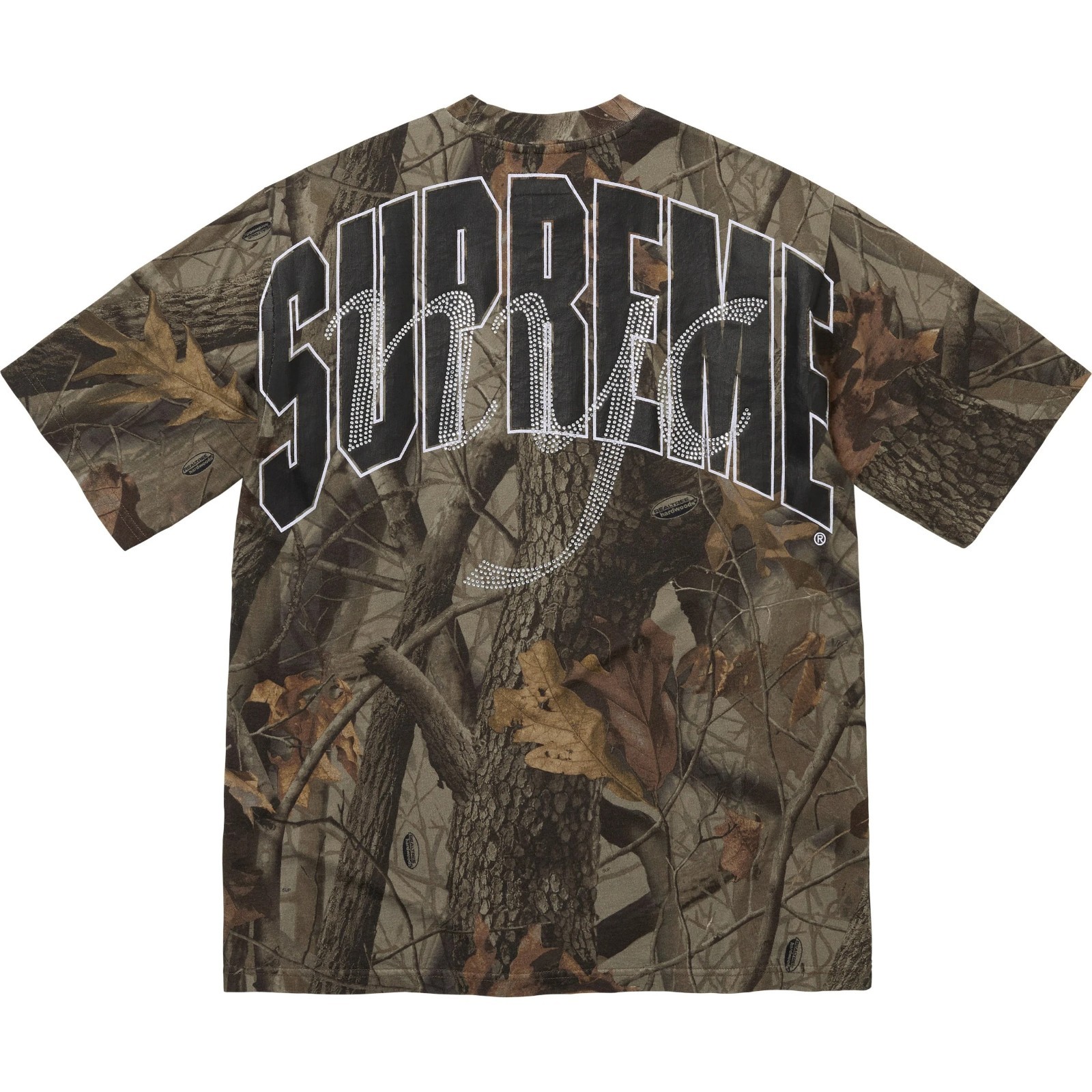 Supreme Rhinestone Script S/S Top Orange Black Camo White Navy 5colors 26SS gallery