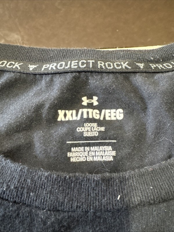 Under Armour Project Rock Long Sleeve Black T-shirt Brahama Bull Logo Mens 2XL gallery