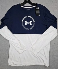 Under Armour Men’s Loose Long Sleeve Shirt Pullover Sz Lg Two tone blue/white