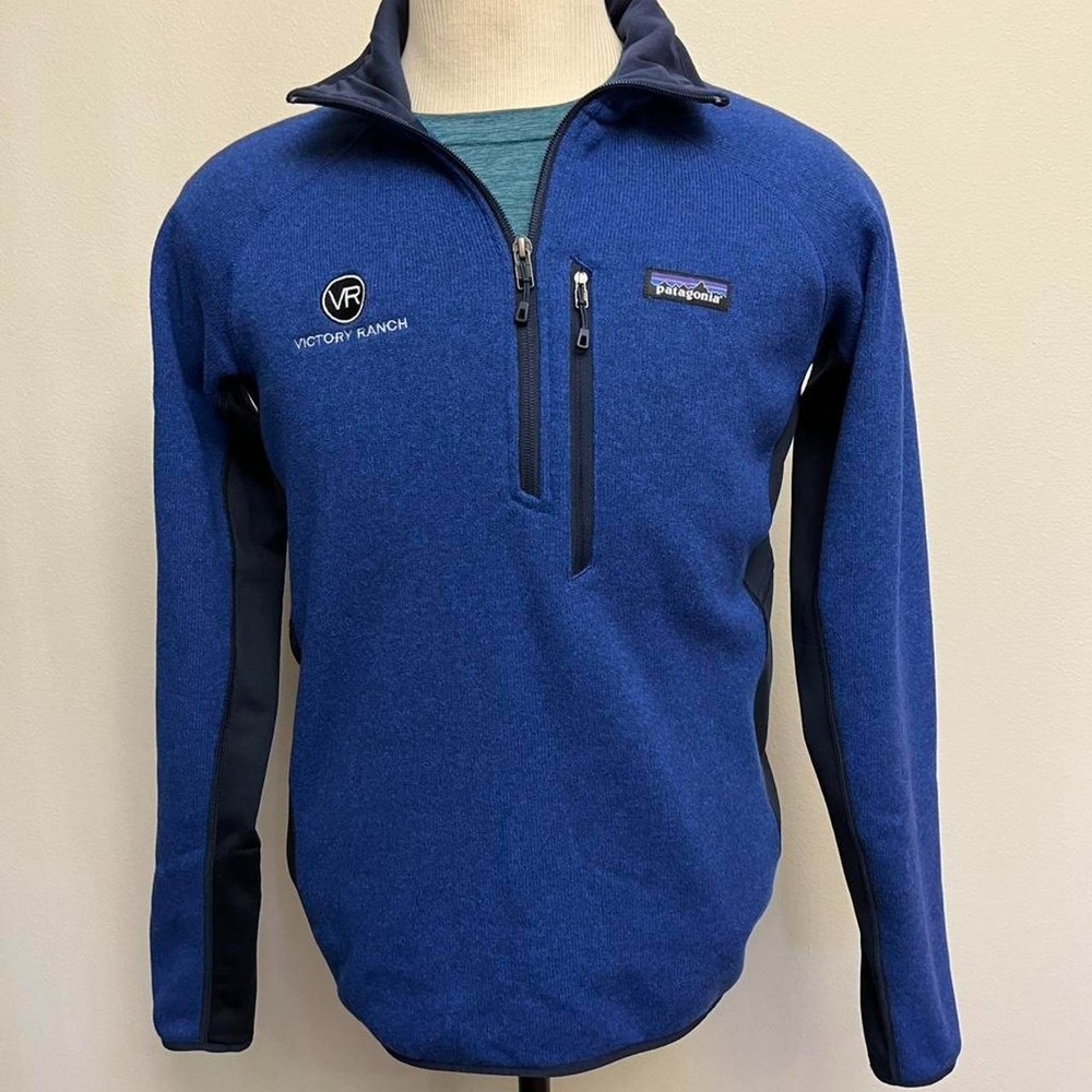 Patagonia Bundle 2 Set Med. Blue Quarter Zip Sweat Shirt and Sm. Green T-shirt