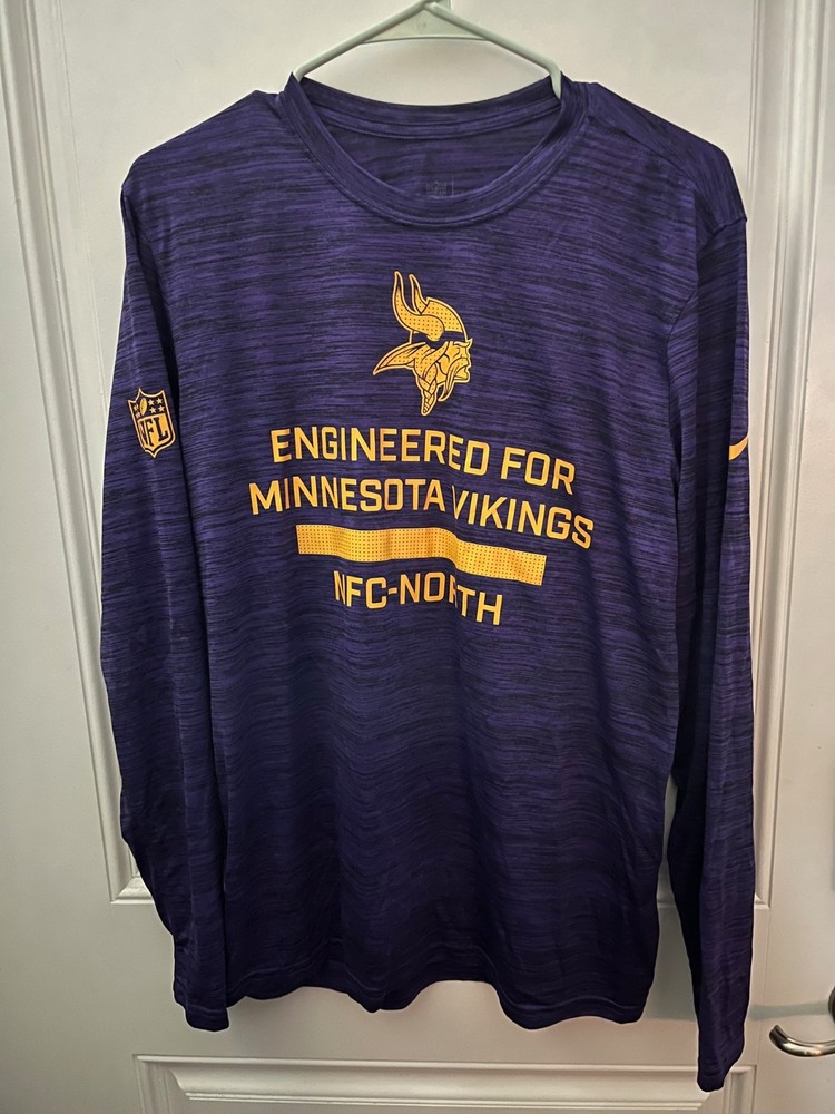 Nike Men's Minnesota Vikings Team Purple Velocity Long Sleeve T-Shirt Sz Medium